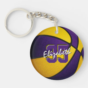 Porte-clefs équipe d'or violet couleurs filles garçons basket-