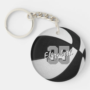 Porte-clefs équipe noir blanc couleurs filles garçons basket