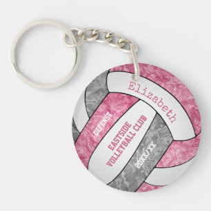 Porte-clefs Équipe rose gris couleurs filles sport volley