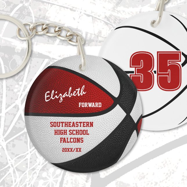 Porte-clefs équipe rouge noir couleurs gardien basketball (Créateur téléchargé)