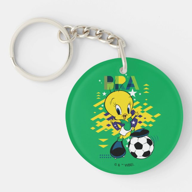 Porte-clefs Équipe TWEETY™ Brésil Graphisme de football (Devant)
