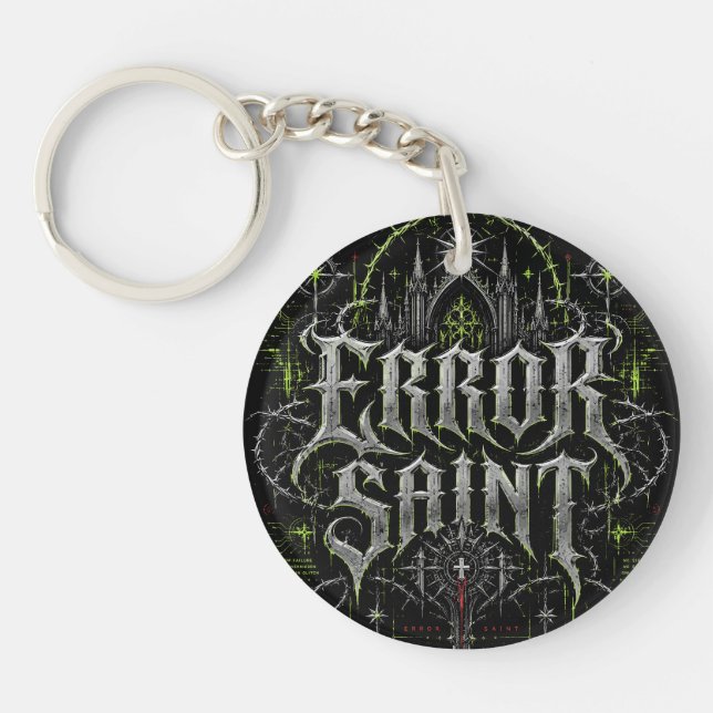 Porte-clefs Erreur Saint Gothique Cyberpunk Devant & Derrière  (Devant)