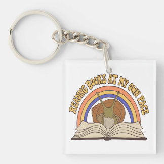 Porte-clefs Escargot Rétro Lisant des livres