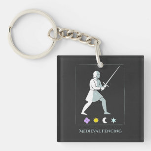 Porte-clefs Escrime Médiévale – Posture de Chevalier Design Mi