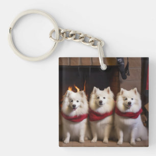 Porte-clefs Eskimo Américain au coin du feu de Noël