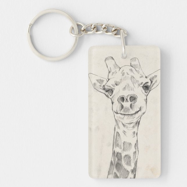 Porte-clefs Esquisse de portrait de Giraffe (Devant)