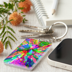 Porte-clefs Esquisse Imaginaire Art - Neon Abstrait Maj 1