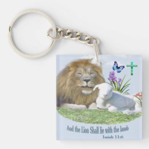 Porte-clefs Et le Lion couchera avec l'Agneau