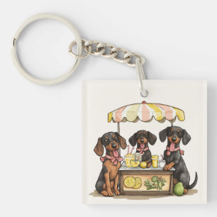Porte-clefs Étal de limonade de chiens teckel