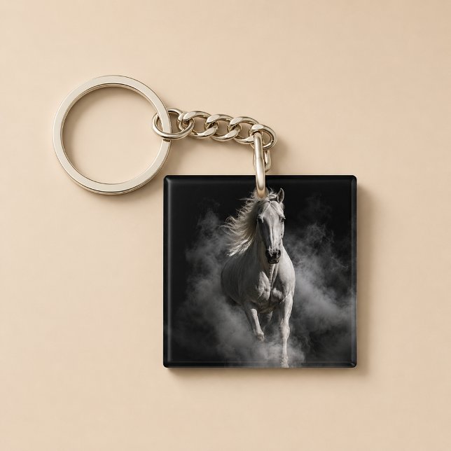 Porte-clefs Étalon Blanc Dramatique de Minuit (Créateur téléchargé)