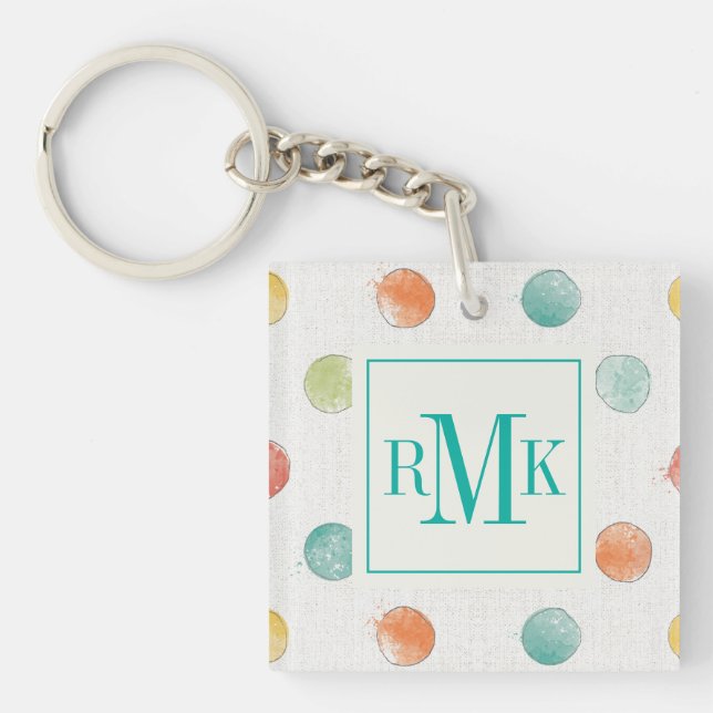 Porte-clefs Étape réfléchie de papillons du monogramme | (Devant)