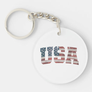 Porte-clefs États-Unis Drapeau Patriotique 4 juillet Amérique