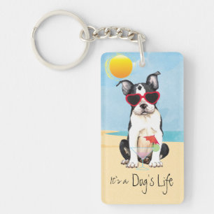 Porte-clefs Été Boston Terrier