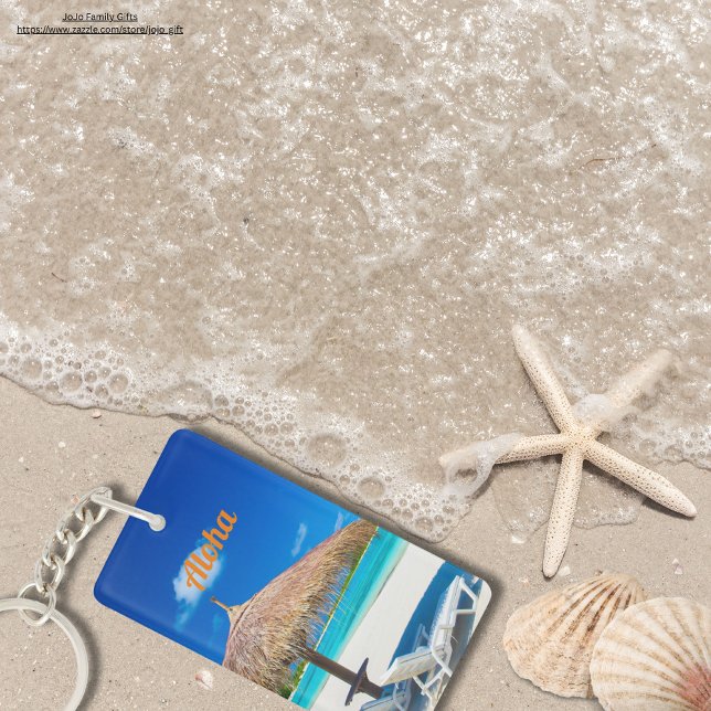 Porte-clefs Été chaud Aloha photographie Hawaii plage bleu (Créateur téléchargé)