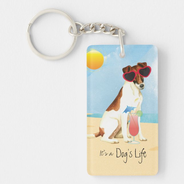 Porte-clefs Été Feu Fox Terrier (Devant)
