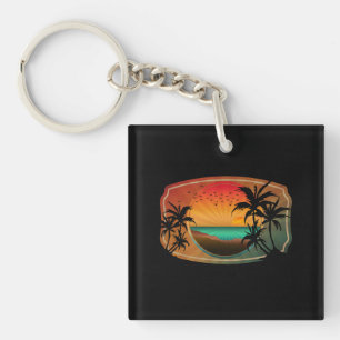 PORTE-CLEFS ÉTÉ PLAGE NATURE VINTAGE