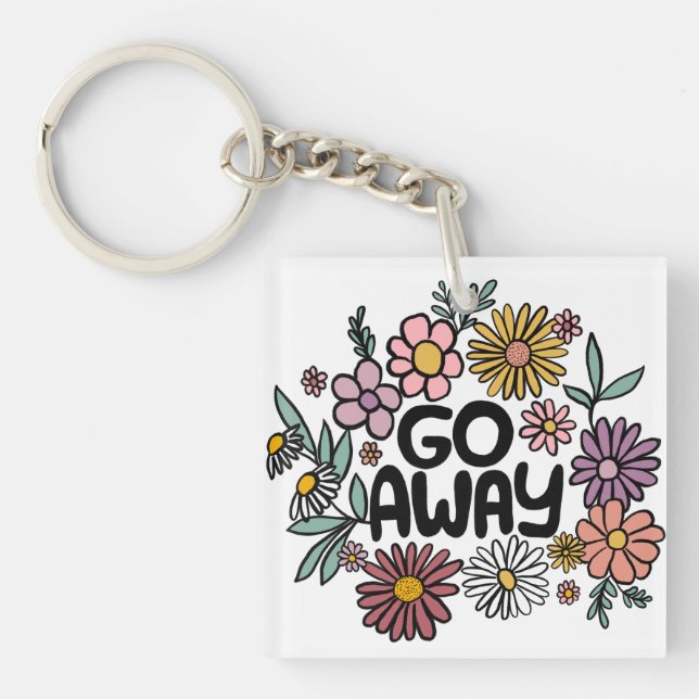 Porte-clefs ÉTEINDRE Funny Floral mignon Daisy Daisy Dessin À  (Devant)
