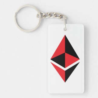Porte-clefs Ethereum porte - clé noir et rouge d'ETH du logo |