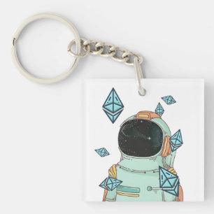 Porte-clefs Ethereum To the Moon ETH Space Man Merch - Qr Code
