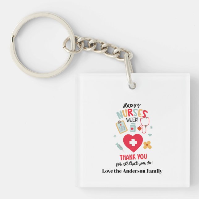 Porte-clefs Étiquette de cadeau d'appréciation pour INFIRMIÈRE (Devant)