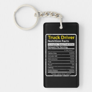 Porte-clefs Étiquette de nutrition pour chauffeur de camion