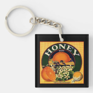 Porte-clefs étiquette de publicité vintage pour les fruits ora