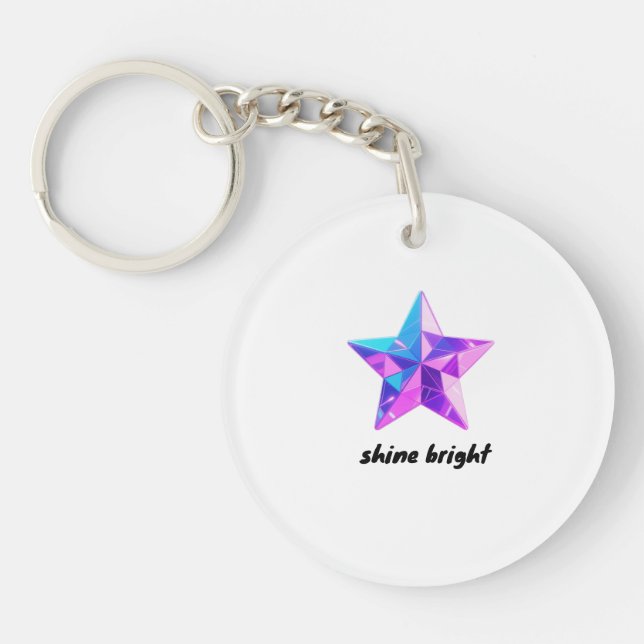 Porte-clefs Étoile brillante géométrique (Devant)
