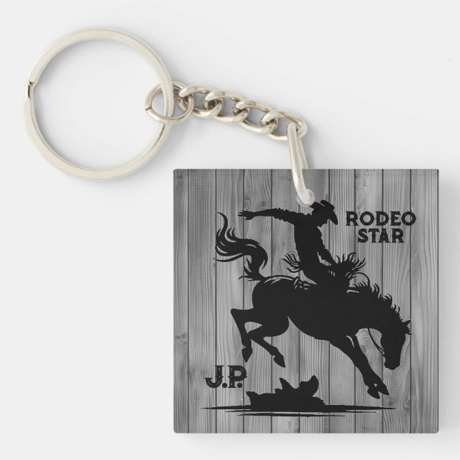 Porte-clefs Étoile de Rodéo Personnalisée (Devant)
