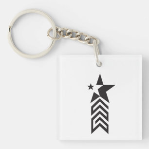 Porte-clefs Étoile géométrique noire audacieuse
