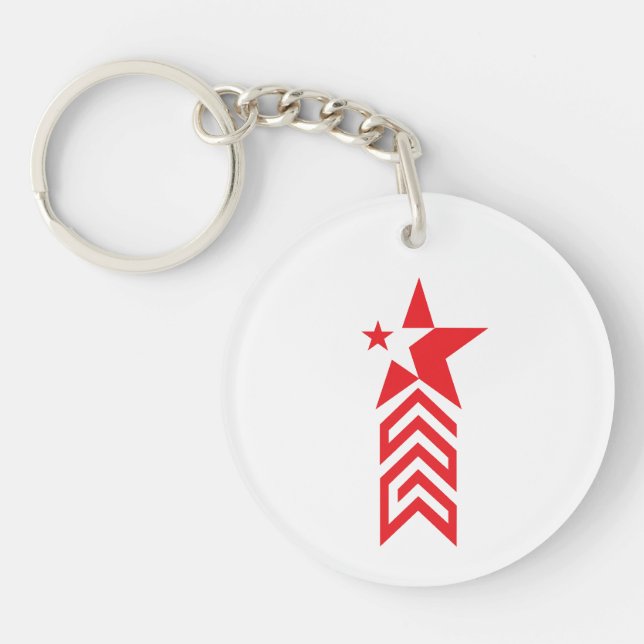 Porte-clefs Étoile rouge avec flèches chevron (Devant)