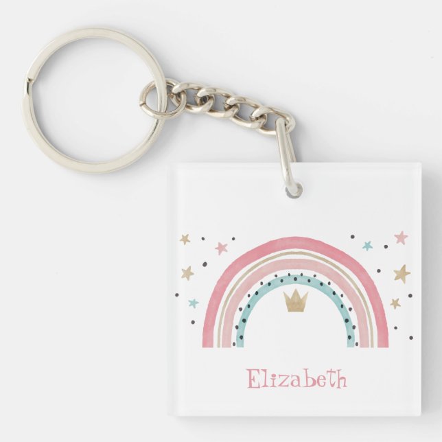 Porte-clefs Étoiles Arc-en-ciel Mignonnes (Devant)