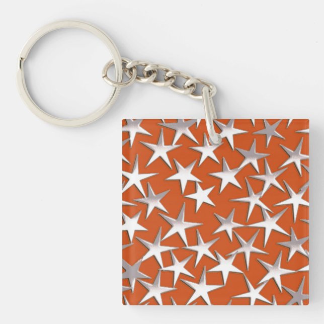 Porte-clefs Étoiles d'argent sur cuivre (Devant)