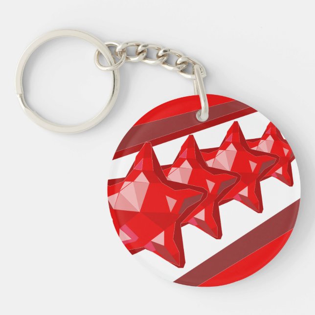 Porte-clefs étoiles de rouge de porte - clé de Noël (Devant)