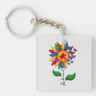 Porte-clefs Être un tournesol-Sensibilisation sur l'autisme