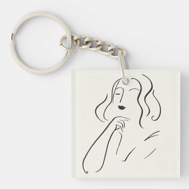 Porte-clefs Étude simple - croquis d'une femme (Devant)