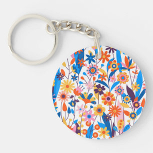 Porte-clefs Exotique multicolore Floral Arrière - plan-32939