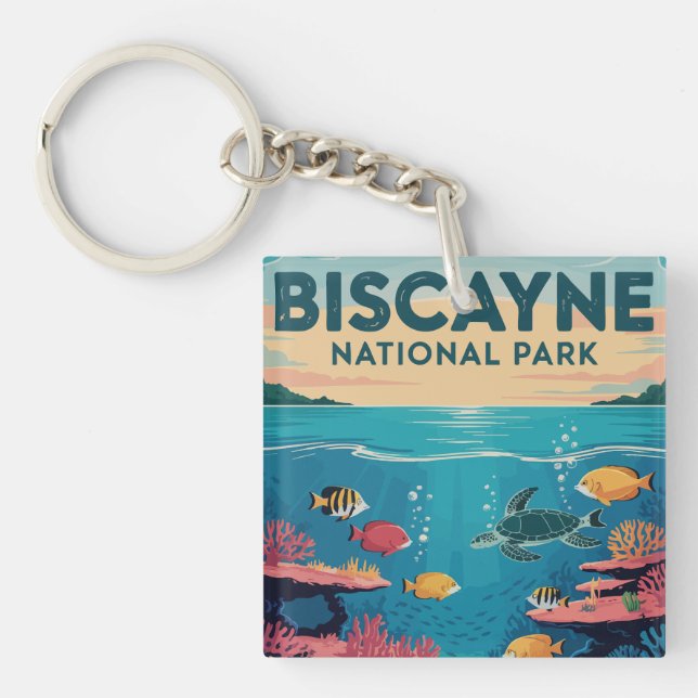 Porte-clefs Exploration du parc national de Biscayne en Florid (Devant)