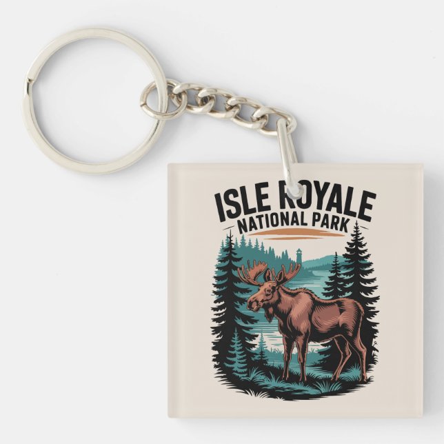 Porte-clefs Explorez le parc national de l'Isle Royale Lac Sup (Devant)