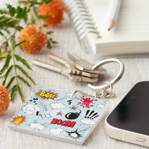 Porte-clefs Explosion de Bande Dessinée Rétro Pop Art