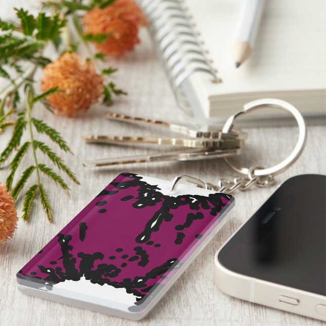 Porte-clefs Expression Audacieuse – Vin & Abstrait Noir Porte- (Devant droit)