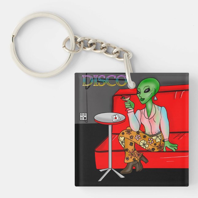 Porte-clefs Extraterrestre rétro des années 1970 dans Disco Lo (Devant)