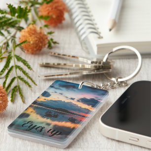 Porte-clefs Eyes Up Inspirational Réflexion au coucher du so