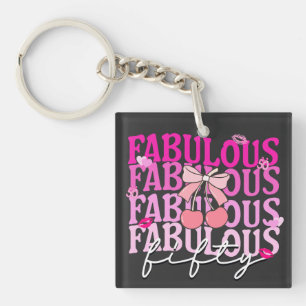Porte-clefs Fabuleux Cinquante Pink Gradient Cerry Bow Anniver