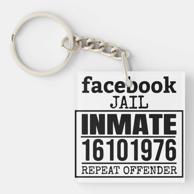 Porte-clefs Facebook Prisonnier récidiviste (Devant)