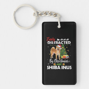 Porte-clefs Facilement distrait par cadeau de Noël shiba inu c