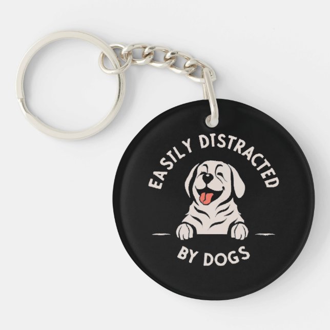 Porte-clefs Facilement distrait par les chiens (Devant)