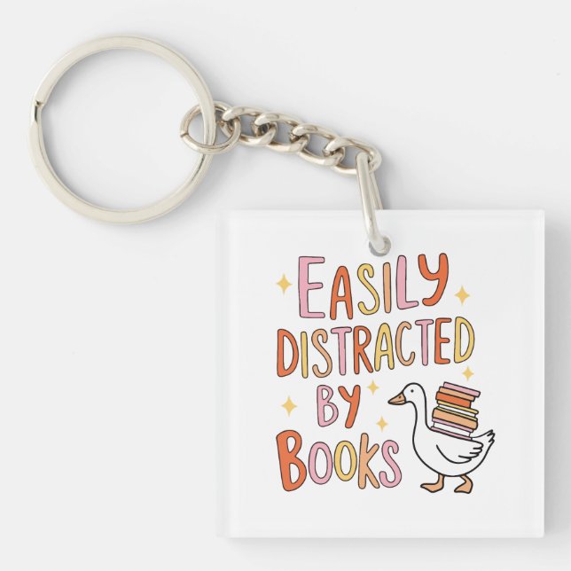 Porte-clefs Facilement distrait par les livres  (Devant)
