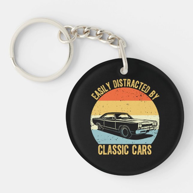 Porte-clefs Facilement Distrait Par Les Voitures Classiques (Devant)