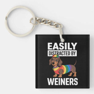 Porte-clefs Facilement Distrait Par Weiners LGBTQ Arc-en-ciel