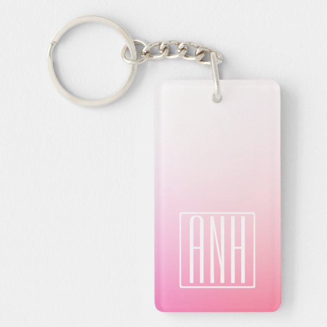 Porte-clefs Fading Pinks Dégradé & Vos Initiales (Devant)